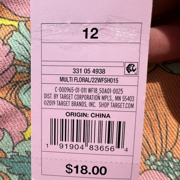 Wild fable Women's Super-High Rise Cheeky Jean Shorts multicolor floral - Picture 5 of 6